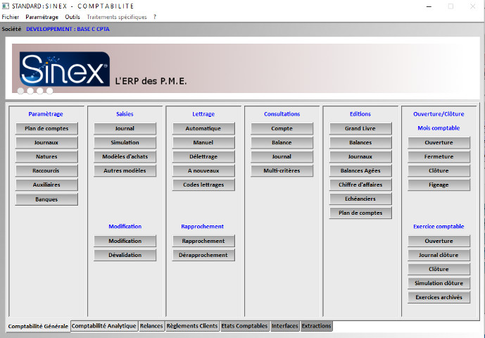 Sinex - Comptabilité